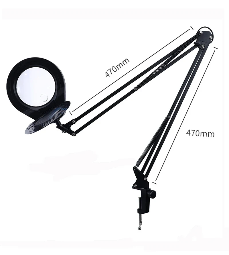 AM-44A 3X,5X,8X,10X or 10X20X Magnifying Glass Lamp Clamp Adjustable