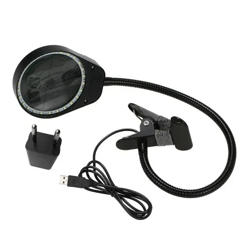 AM-5S 3X10X USB Magnifying Glass Lamp Magnifier LED Light