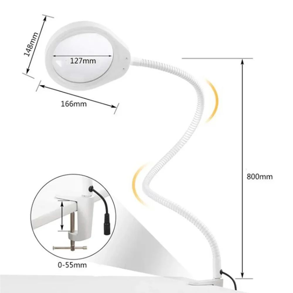 AM-32A 3X 5X 8X 10X 20X Illuminating Magnifying Glass Soldering Lamp