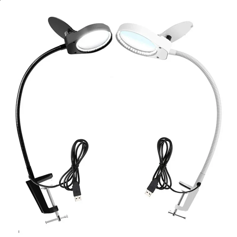 AM-7S 8x15x 3x10x 5x Flexible Clamp-on Table Lamp Magnifier Glass