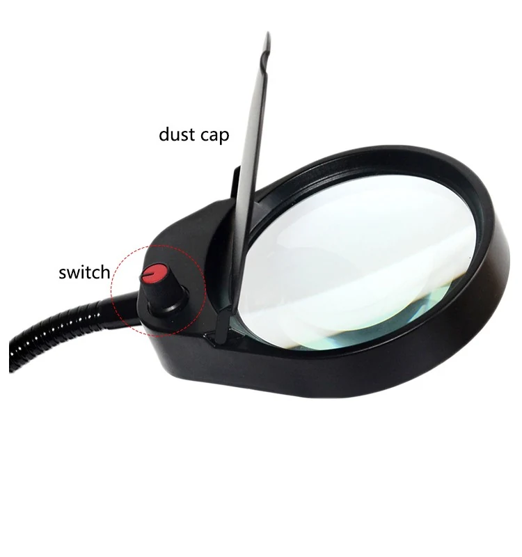 AM-6S 3X/10x or 8x/15x Reading Magnifying Glass Loupe Magnifier Lamp