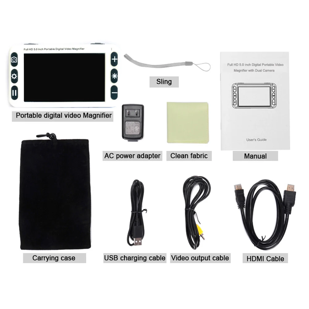 5 Inch 2x-48x Video Magnifier Handheld Electronic Vision Aid