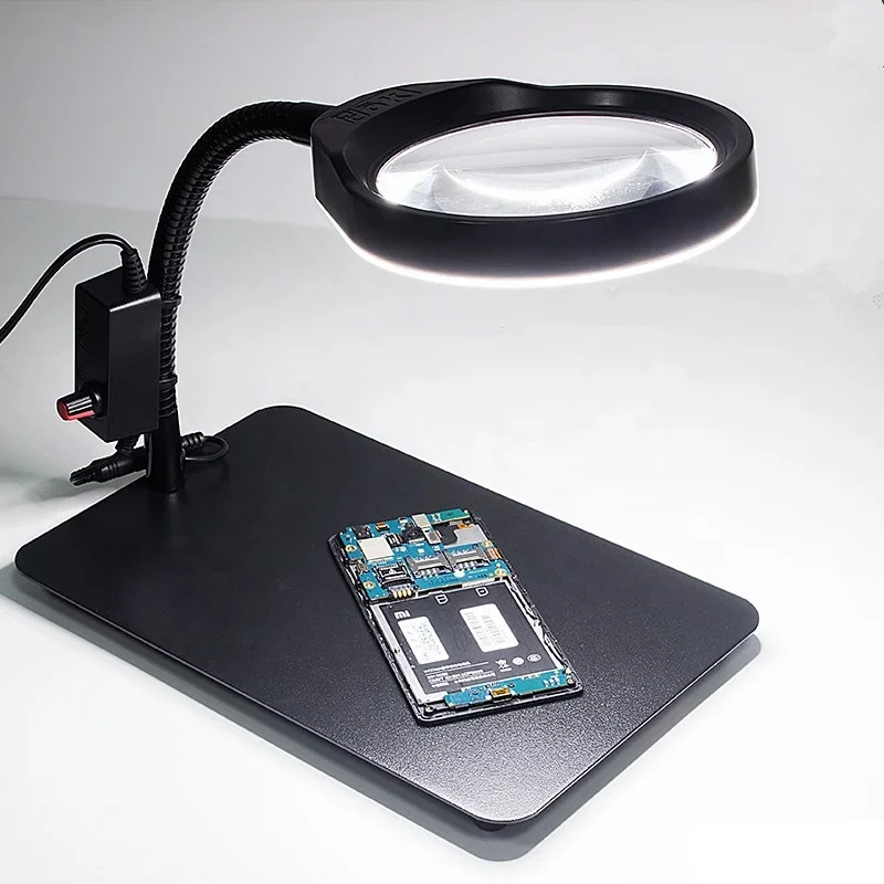 AM-32C 5X,8X,10X Magnifying Glass Desk Magnifier Lamp Loupe