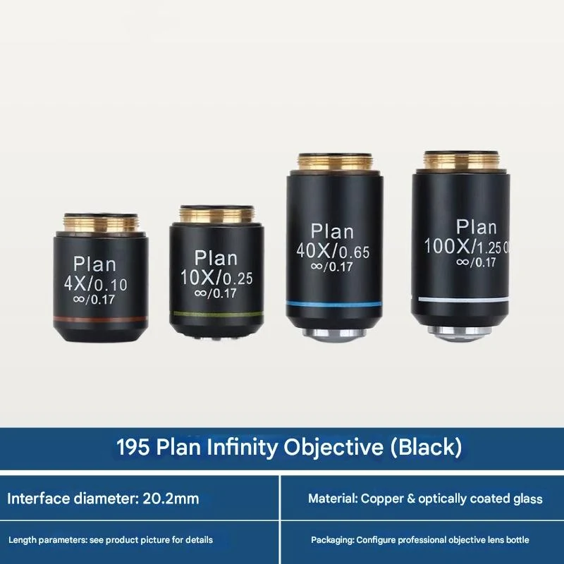 195 Plan Infinity Objective Black for Olympus Microscope