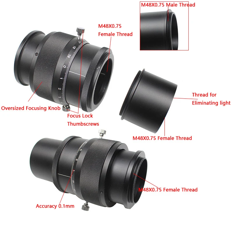 2-inch M48 Double Fine-tuning Focusing Base for Astronomical Telescope