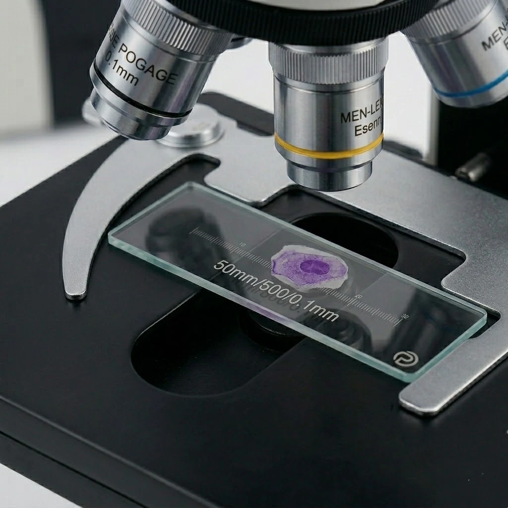 Microscope Calibration Slide 50mm 0.1mm DIV Glass Stage Micrometer