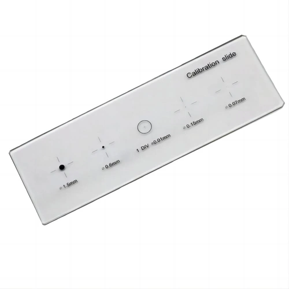 5-Scales 0.01mm Reticle Micrometer Crosshair Glass Microscope Slides