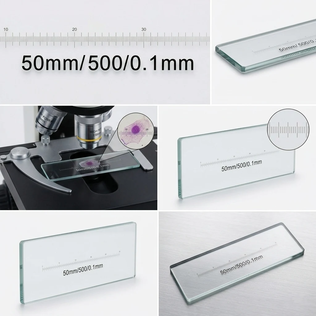 Microscope Calibration Slide 50mm 0.1mm DIV Glass Stage Micrometer