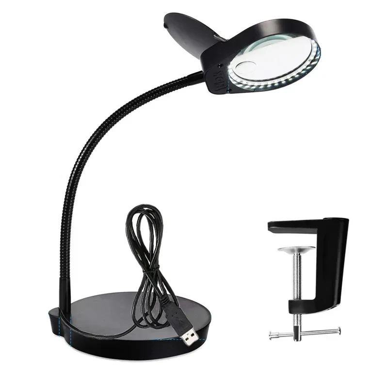 AM-4S 3X10X 5X LED Magnifier Adjustable Magnifying Glass
