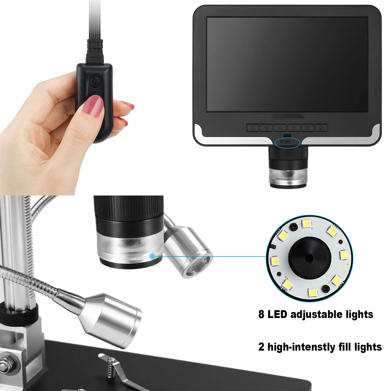 MD206 7” LCD Display Digital Microscope Electronic DIY Soldering