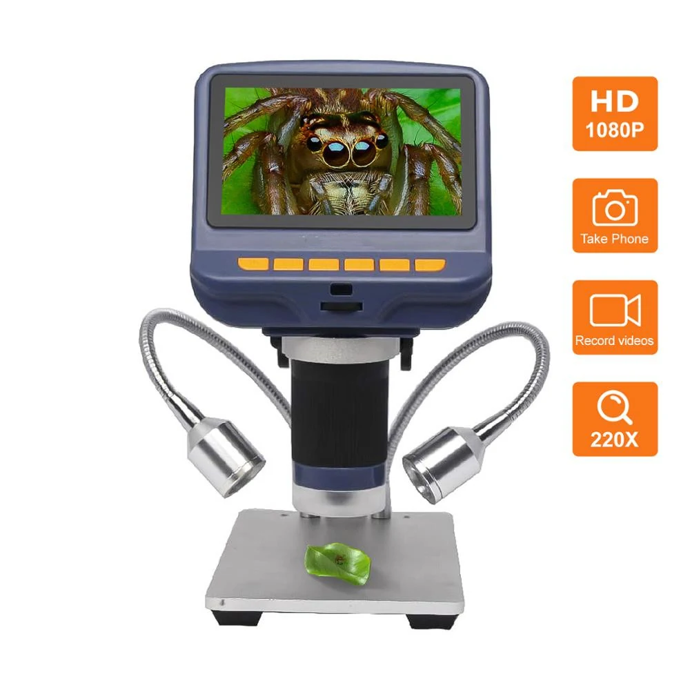 MD106/MD106S 220X USB2.0 4.3” 1280P LCD Digital Microscope