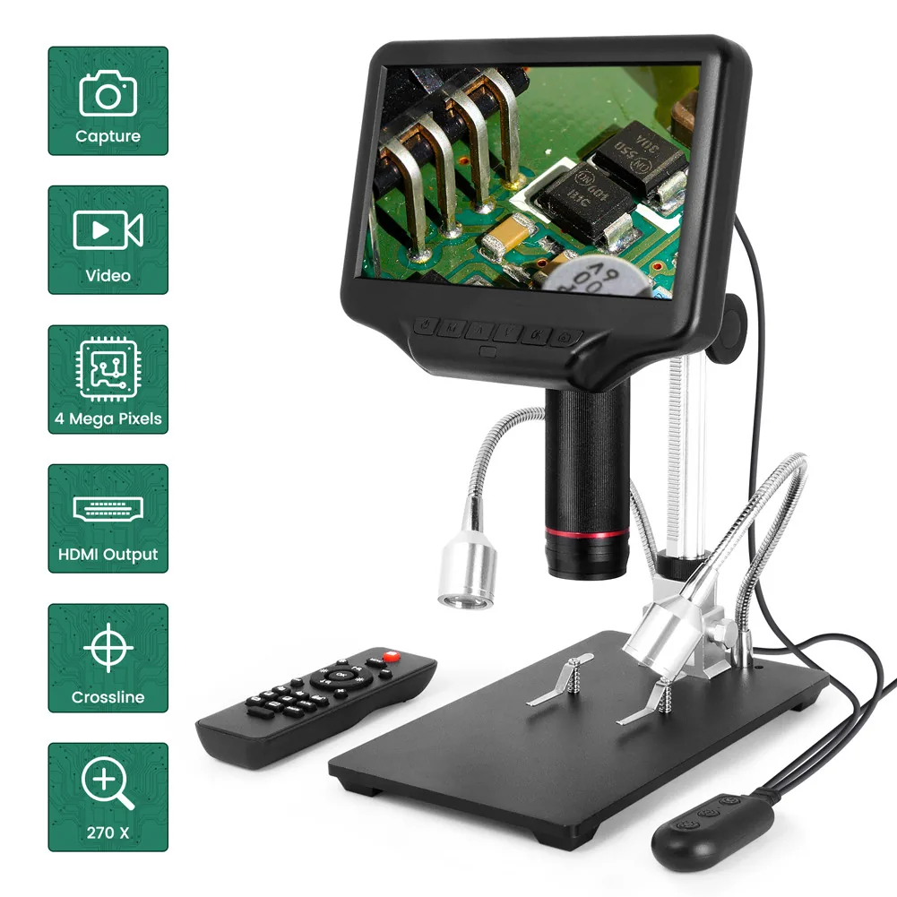 MD407 4M 270X 7” USB LCD HDMI Digital Repairing Microscope