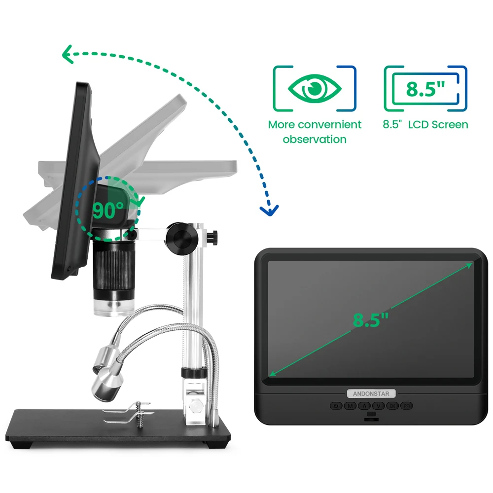 MD208 8.5” LCD Display Digital Microscope for Soldering Repairing