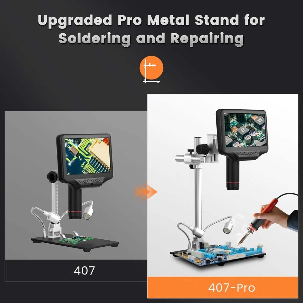 MD407Pro 4M 270X 7” USB HDMI Digital Microscope