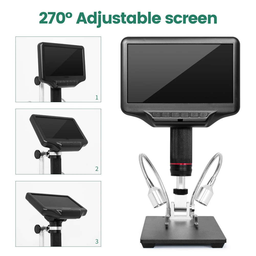 MD407 4M 270X 7” USB LCD HDMI Digital Repairing Microscope