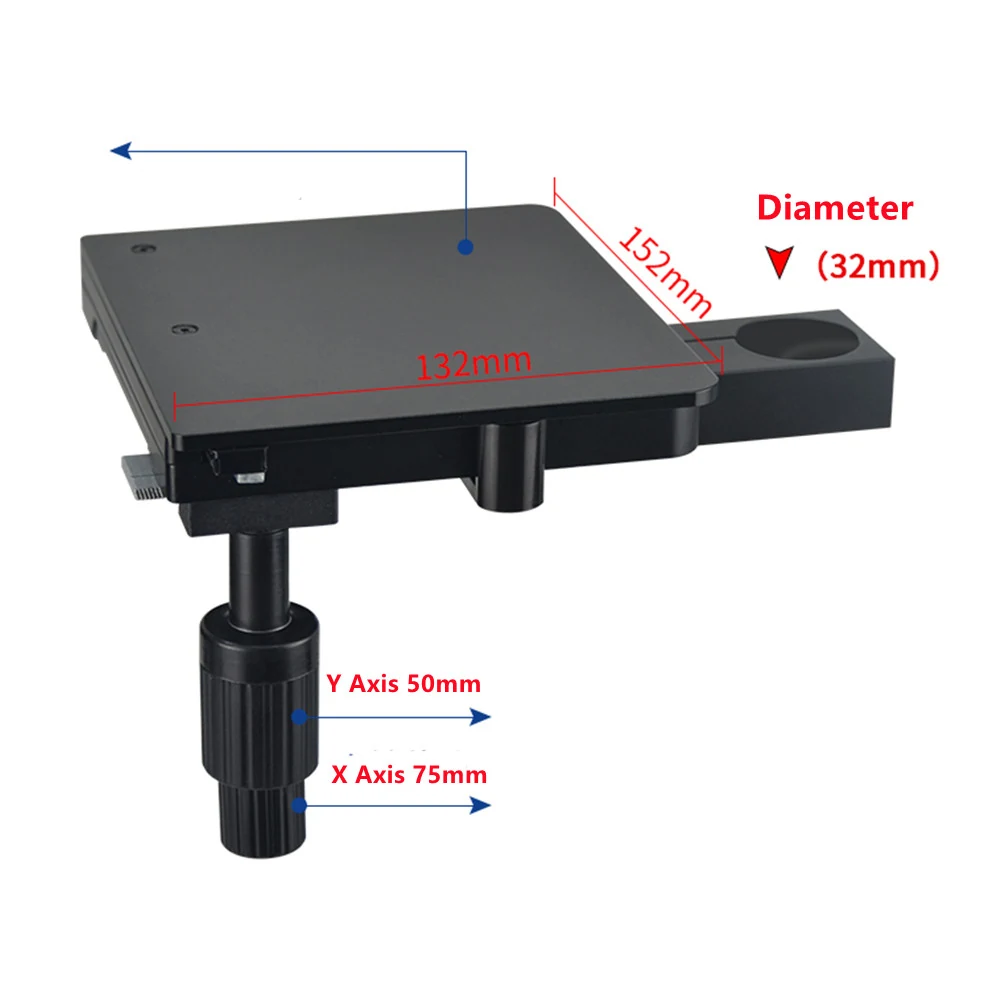 25 or 32mm XY Microscope Stage X Aixs 50mm Y Aixs 75mm